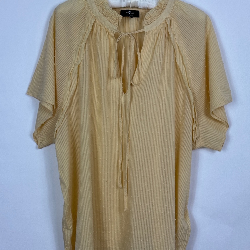 Yellow Flowy Seven For All Mankind Top XL